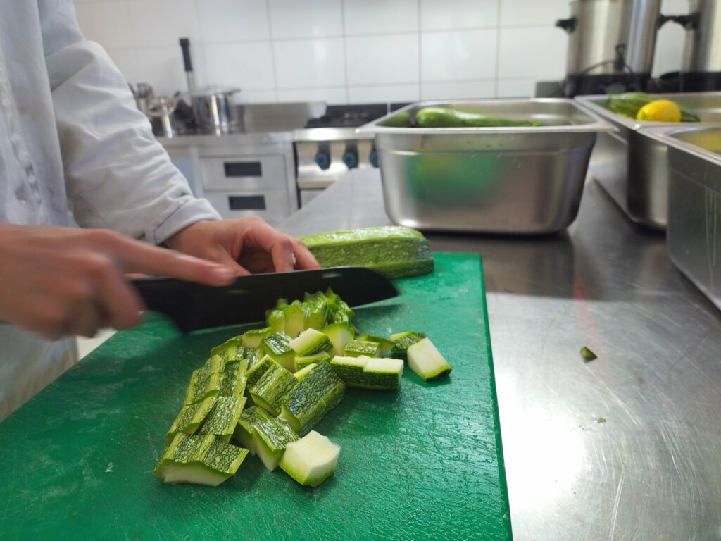 Découpe courgette